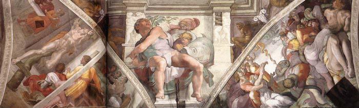 Michelangelo Buonarroti Frescoes above the altar wall Spain oil painting art